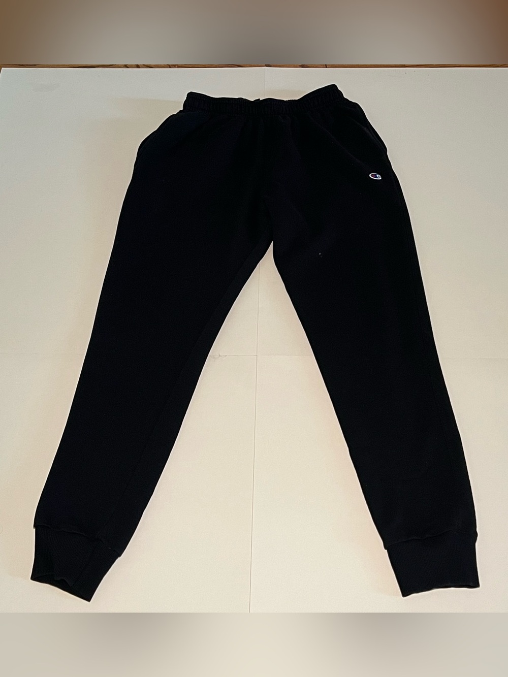 Champion Black Men's Fleece Joggers with Small Logo